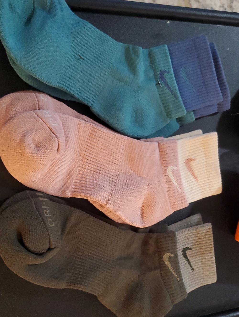 Nike Dri-FIT Cushioned Ankle Socks - Teal, Pink, Navy, Gray Double Logo Band